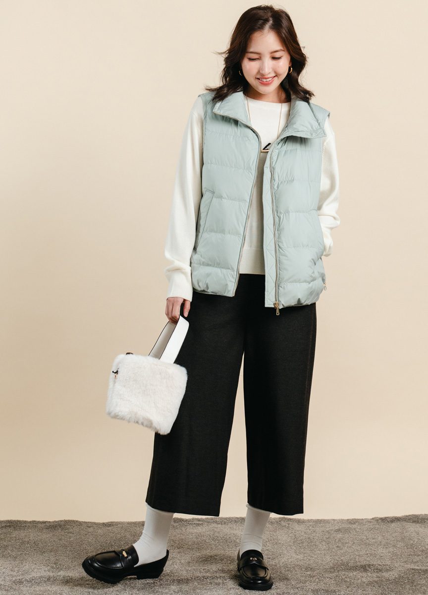 壓紋羽絨背心(網路限定色)